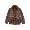 R13 Leather Flight Jacket With Shearling Collar Brown In Brown
