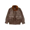 R13 Long-sleeved Leather Jacket In Brown