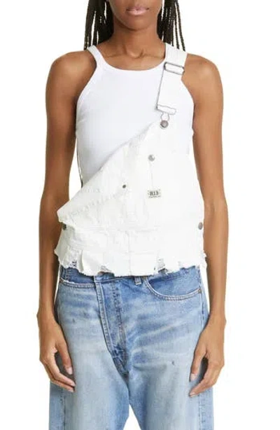 R13 Overall Bib In Ecru Canvas