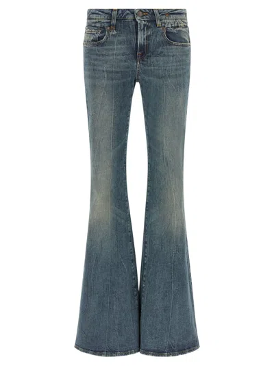 R13 'overflow Boy Flare' Jeans In Blue
