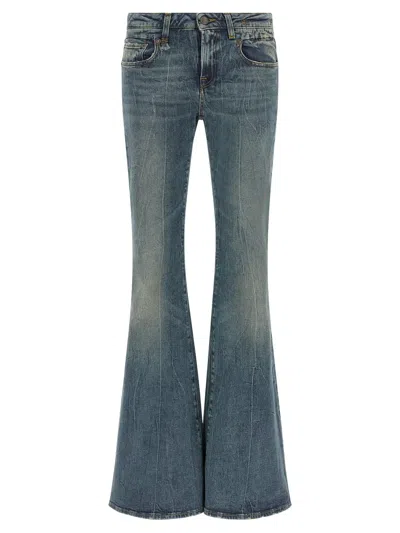 R13 Overflow Boy Flare Jeans In Blue