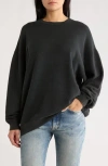 R13 Oversize Cotton Blend Sweatshirt In Black