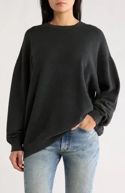 R13 Oversize Cotton Blend Sweatshirt In Black