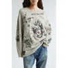 R13 Long-sleeved Sweater In Oatmeal With Embroidery