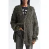 R13 Oversize Kid Mohair Blend Boyfriend Cardigan In Black