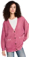 R13 Oversized Cardigan Raspberry Print In Raspberry Print