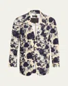 R13 Oversized Floral Jacket In Gray