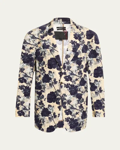 R13 Oversized Floral Jacket In Gray