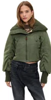 R13 Oversized Padded Flight Jacket Olive Green In Green