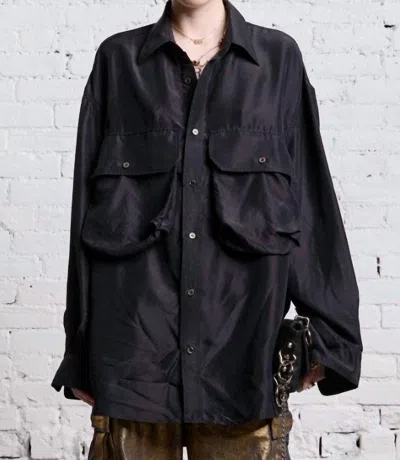 R13 Oversized Pocket Shirt In Black
