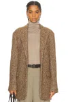 R13 Oversized Ragged Blazer In Brown
