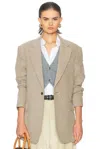 R13 Oversized Ragged Blazer In Gray