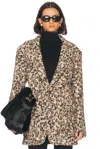 R13 Ragged Oversize Leopard Print Blazer In Wooly Leopard