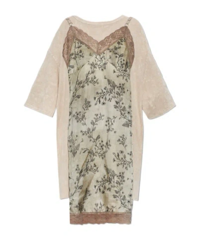 R13 Oversized Tee Dress With Slip In Multi