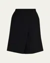 R13 Oversized Wool Crossover Shorts In Black