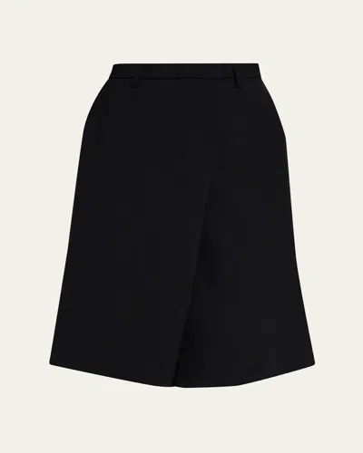 R13 Oversized Wool Crossover Shorts In Black