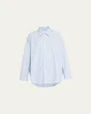 R13 Oxford Oversized Pin-stripe Shirt In Bluewhite Pinstripe