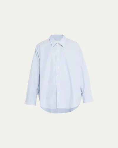 R13 Oxford Oversized Pin-stripe Shirt In Bluewhite Pinstripe