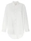 R13 Drop Neck Cotton Poplin Shirt In White
