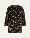 R13 Padded Floral Velvet Liner Coat