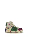 R13 Paint-splatter High-top With Studs Sneaker In Multi