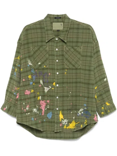 R13 Paint-splatter Shirt In Green