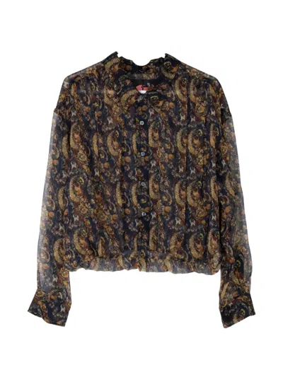 R13 Paisley Bubble Shirt In Black