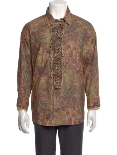 Pre-owned R13 Paisley Print Long Sleeve Shirt In Brown