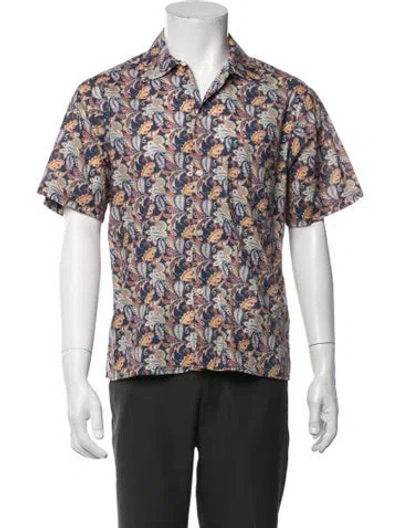 Pre-owned R13 Paisley Print Short Sleeve Shirt In Black