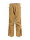 R13 Gathered Cotton-twill Straight-leg Pants In Brown