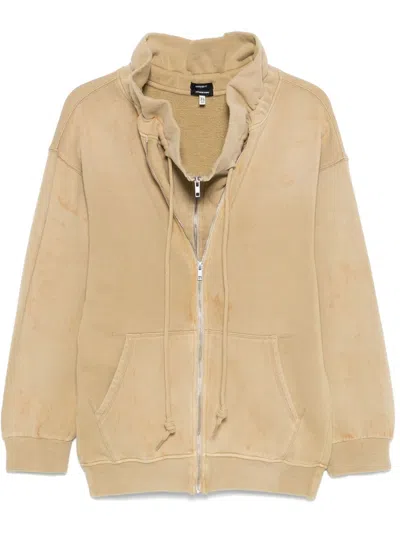 R13 Paperbag Hoodie In 001bf Khaki