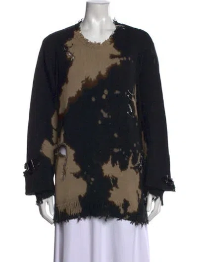 Pre-owned R13 Patterned Crew Neck Sweater In Black/neutrals
