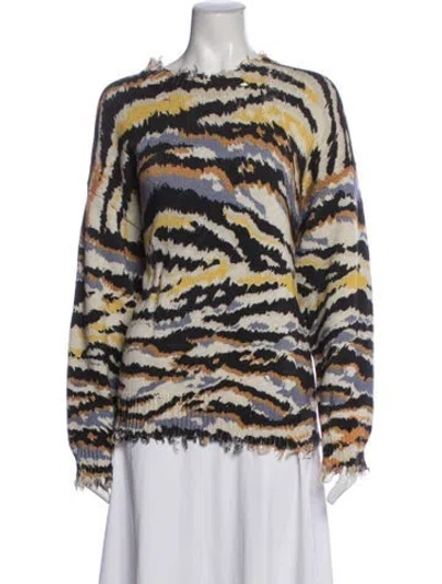 Pre-owned R13 Patterned Crew Neck Sweater In Yellow
