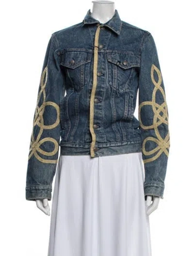 Pre-owned R13 Patterned Denim Jacket In Blue