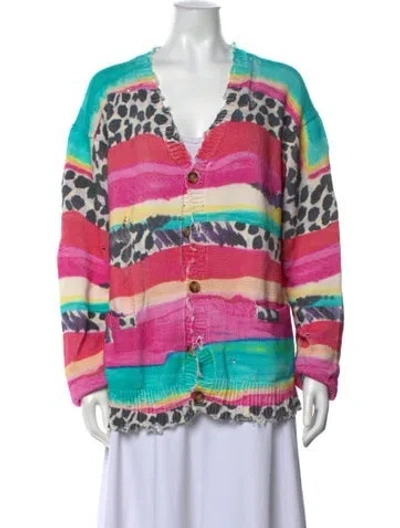 Pre-owned R13 Patterned V-neck Sweater In Pink