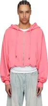 R13 Pink Balloon Zip-up Hoodie In Pink