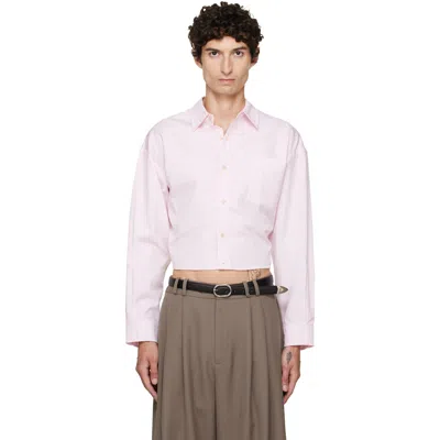 R13 ピンク Split Hem ボーイフレンドシャツ In Light Pink