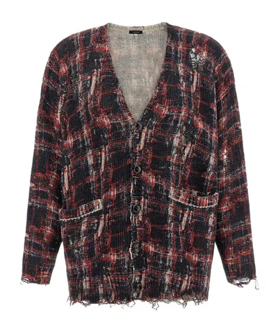 R13 Plaid Cardigan In Brown
