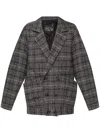 R13 PLAID-CHECK DOUBLE-BREASTED BLAZER