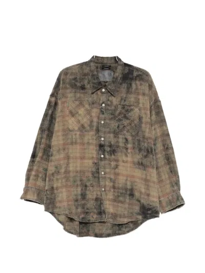 R13 Plaid Chest-pocket Shirt In Brown