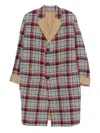 R13 Plaid Coat In Gray