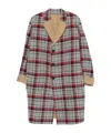 R13 Plaid Coat In Gray