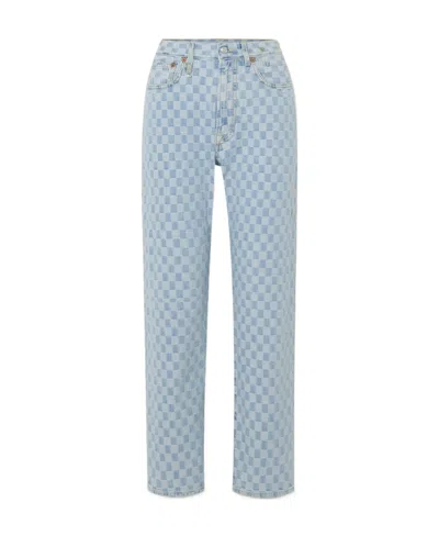 R13 Plaid Jeans In Blue