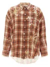 R13 Shredded-seam Drop-neck Shirt In Multicolor