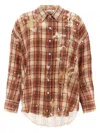 R13 Shredded-seam Drop-neck Shirt In Multicolor