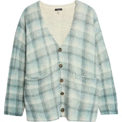 R13 Plaid Oversize Cardigan In Blue