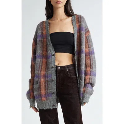 R13 R13 PLAID OVERSIZE CARDIGAN