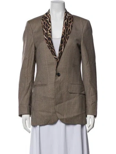 Pre-owned R13 Plaid Print Blazer In Brown