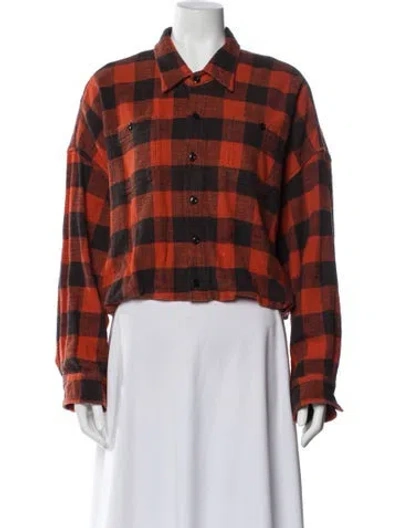 Pre-owned R13 Plaid Print Blazer In Orange