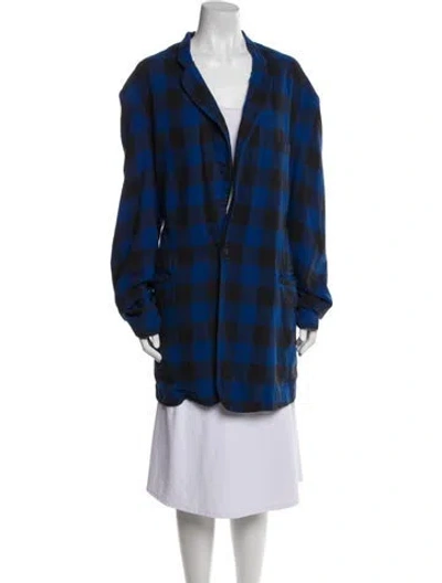Pre-owned R13 Plaid Print Coat In Blue